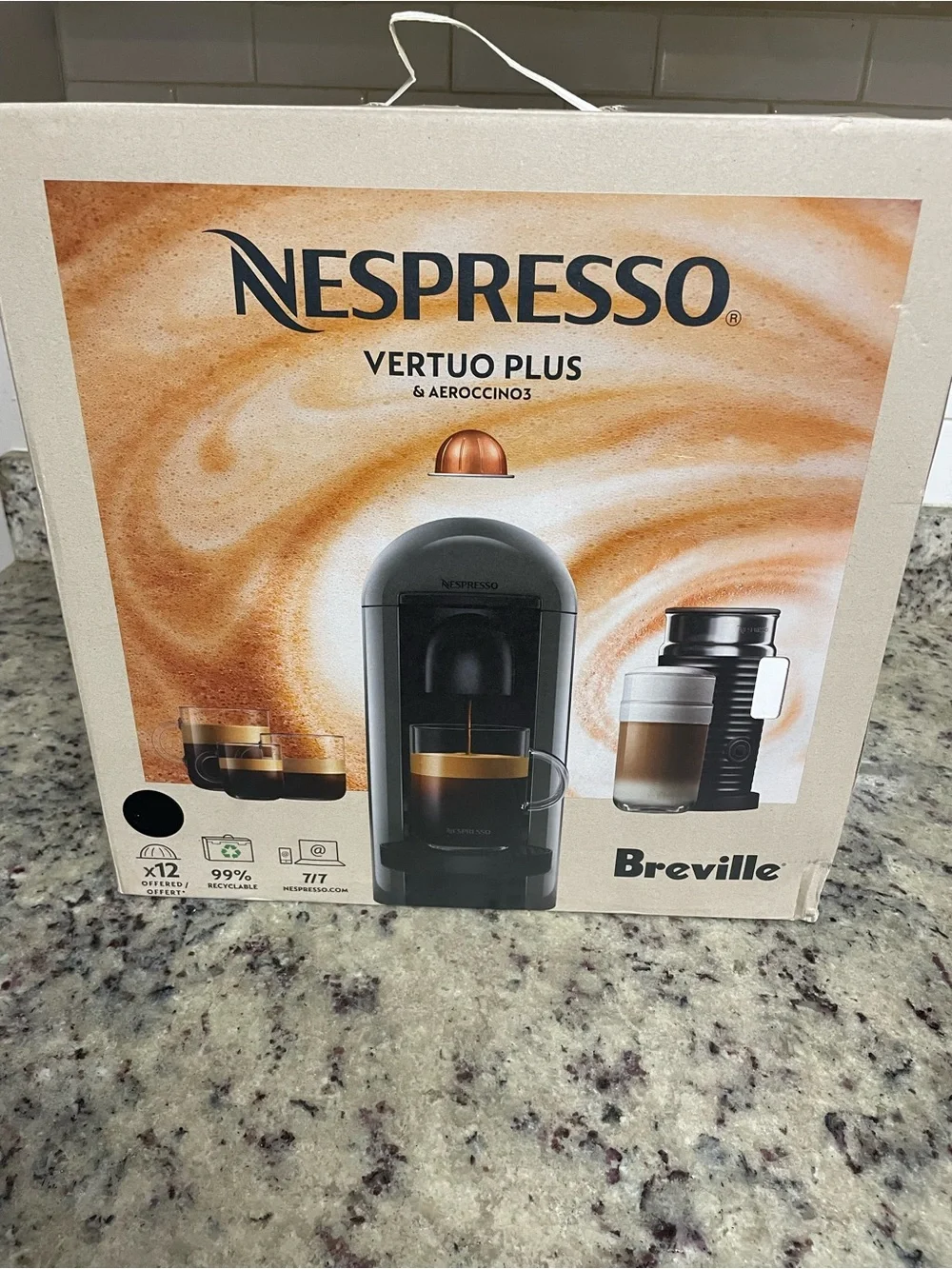 New Nespresso VertuoPlus & Aeroccino3 Bundle by Breville coffee maker kitchen